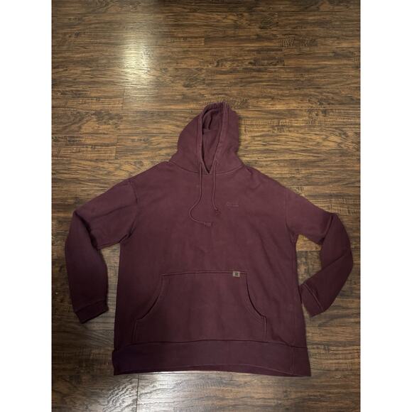 Mens Wrangler Workwear Pullover Hoodie Size XL Heavy Burgundy - Picture 1 of 6